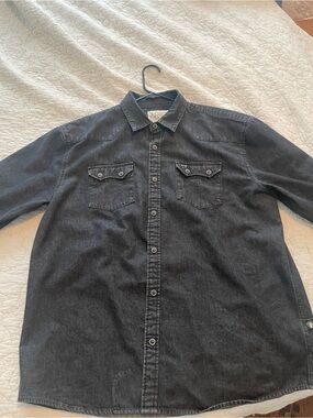 Howler Brothers Black Denim Western Button-Up Shirt
